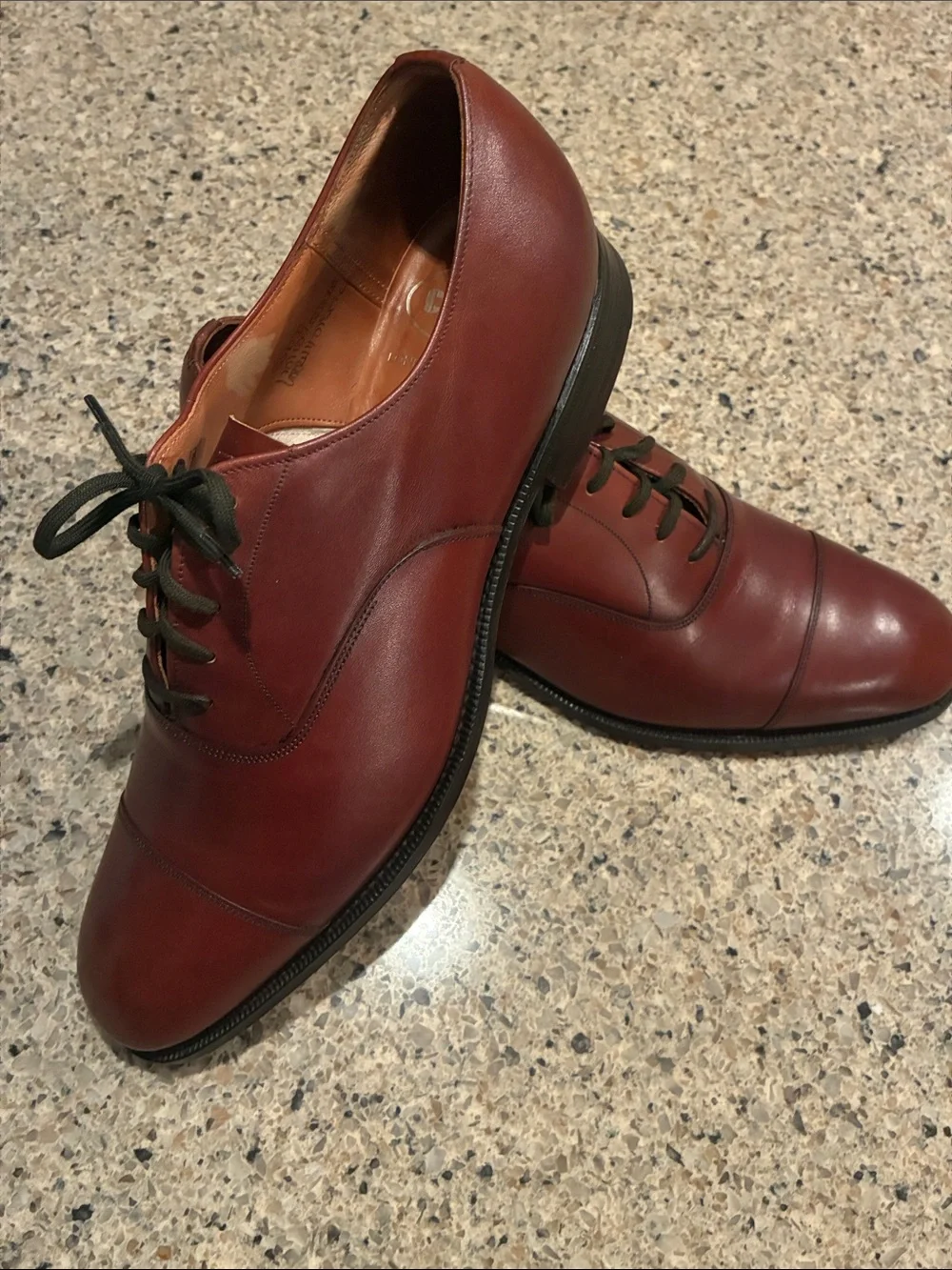 Men’s 10D Church's Men's Brown Cap-Toe Oxford Leather Dress Shoes